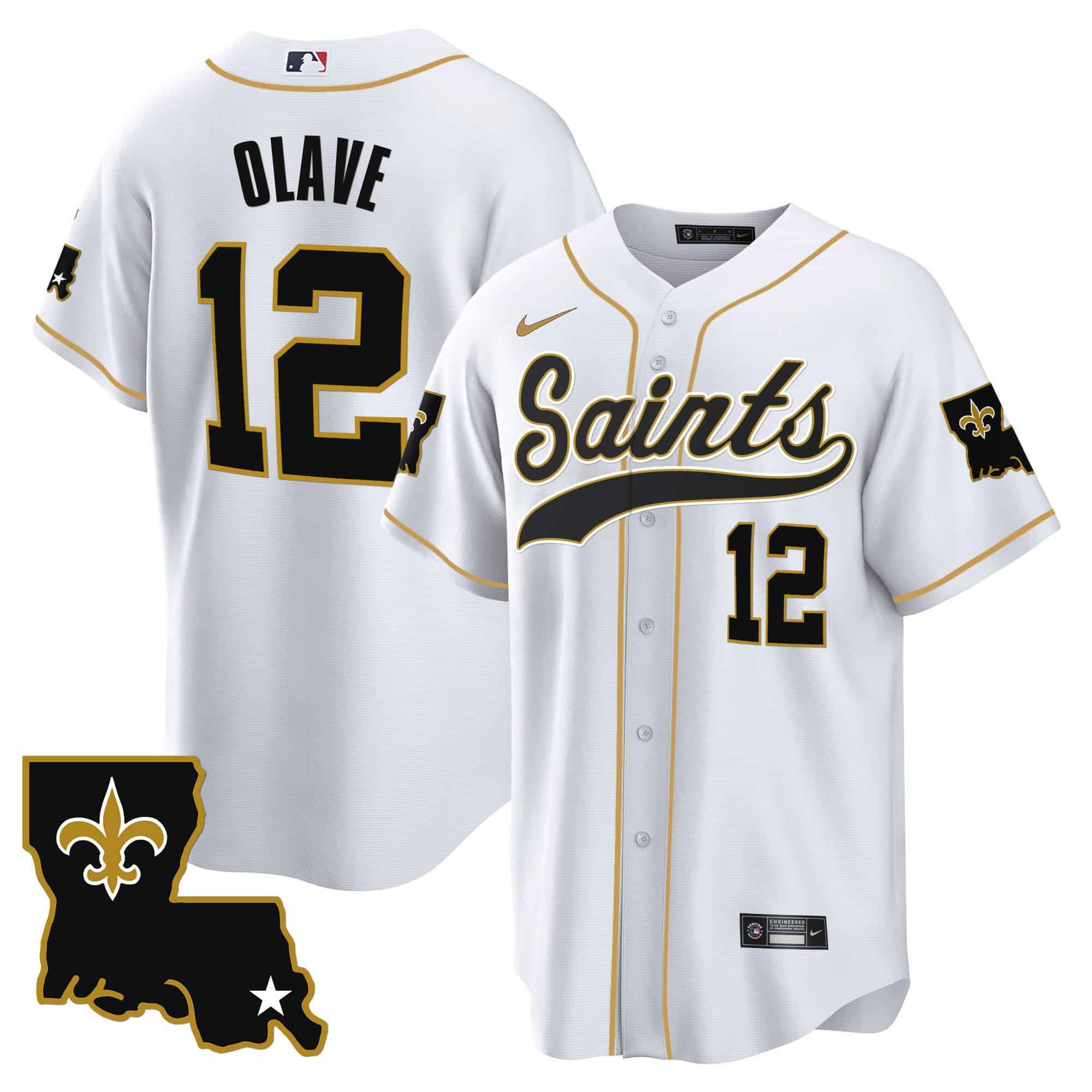 Men New Orleans Saints #12 Olave White 2024 Nike 1987 Legacy Cool Base NFL Jersey